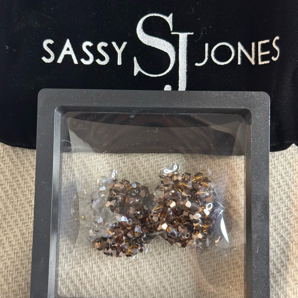 Sassy Jones Malia Glass Studs - Chocolate Lava Cake